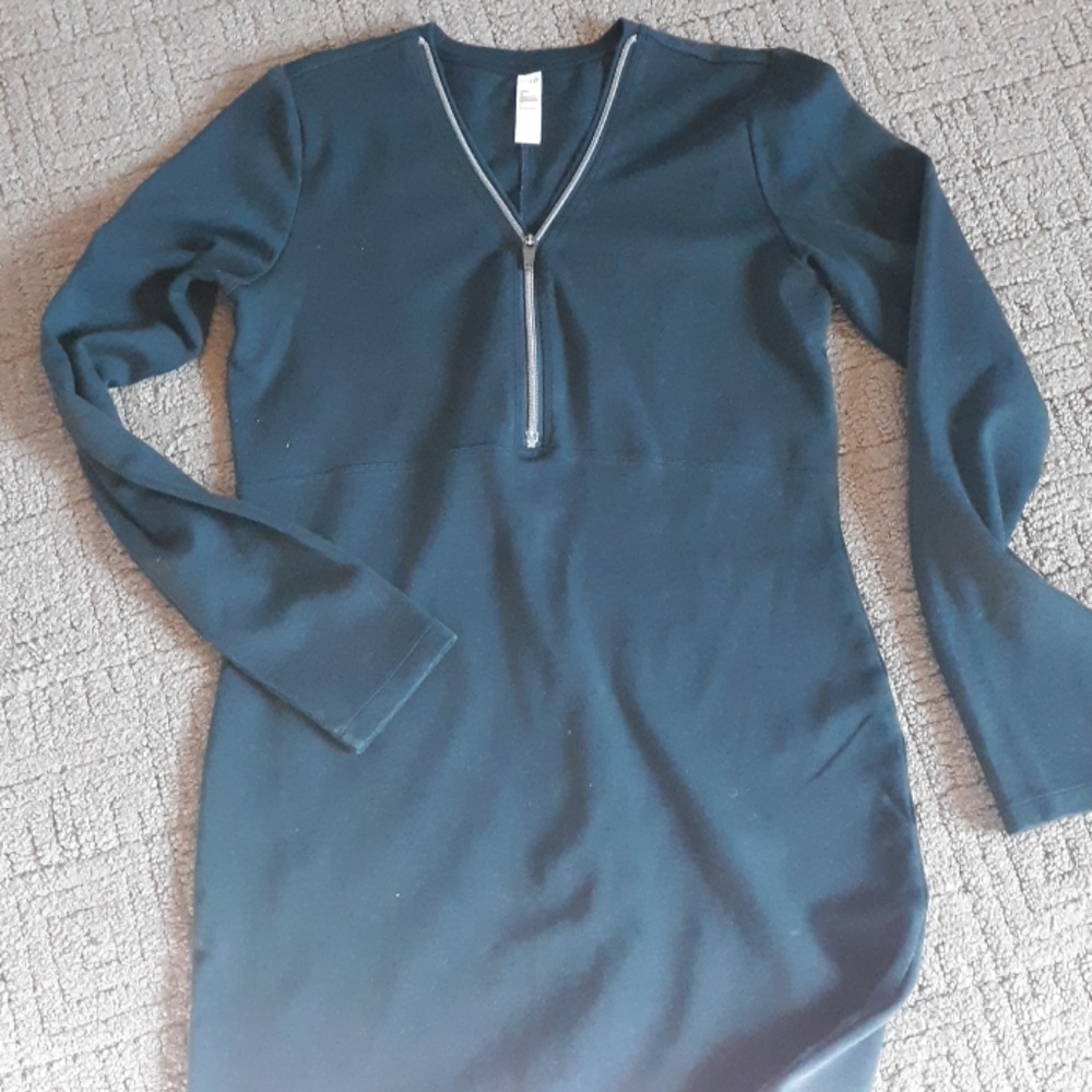 Black zip front dress